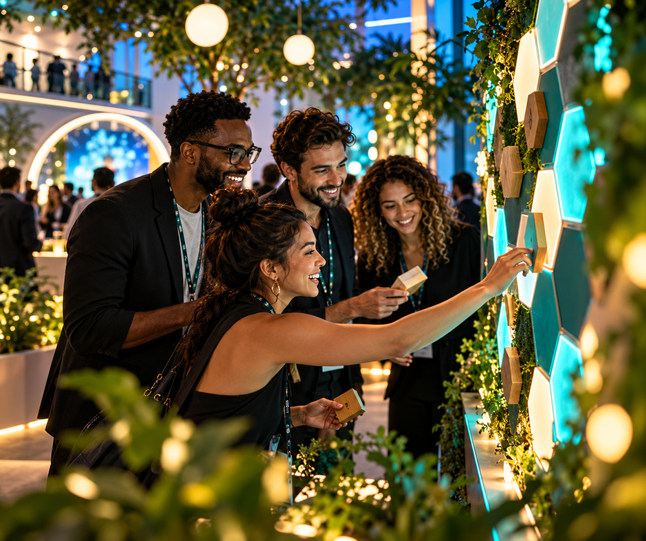 event attendees participating in fun game