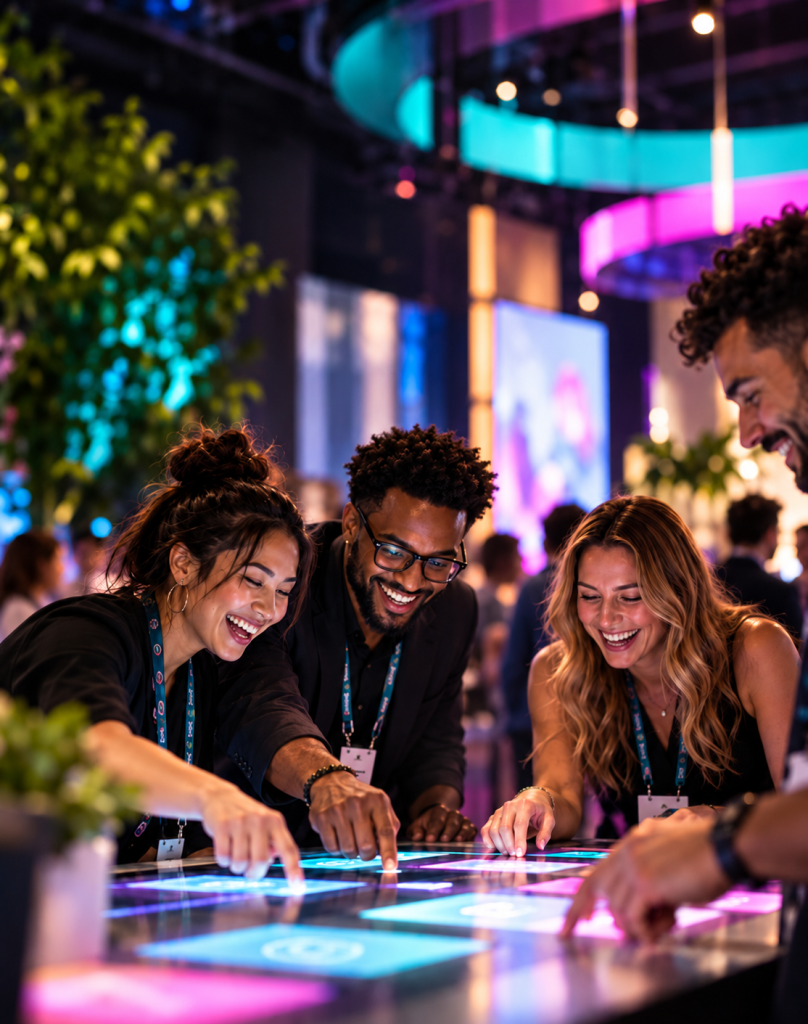 event attendees participating in games